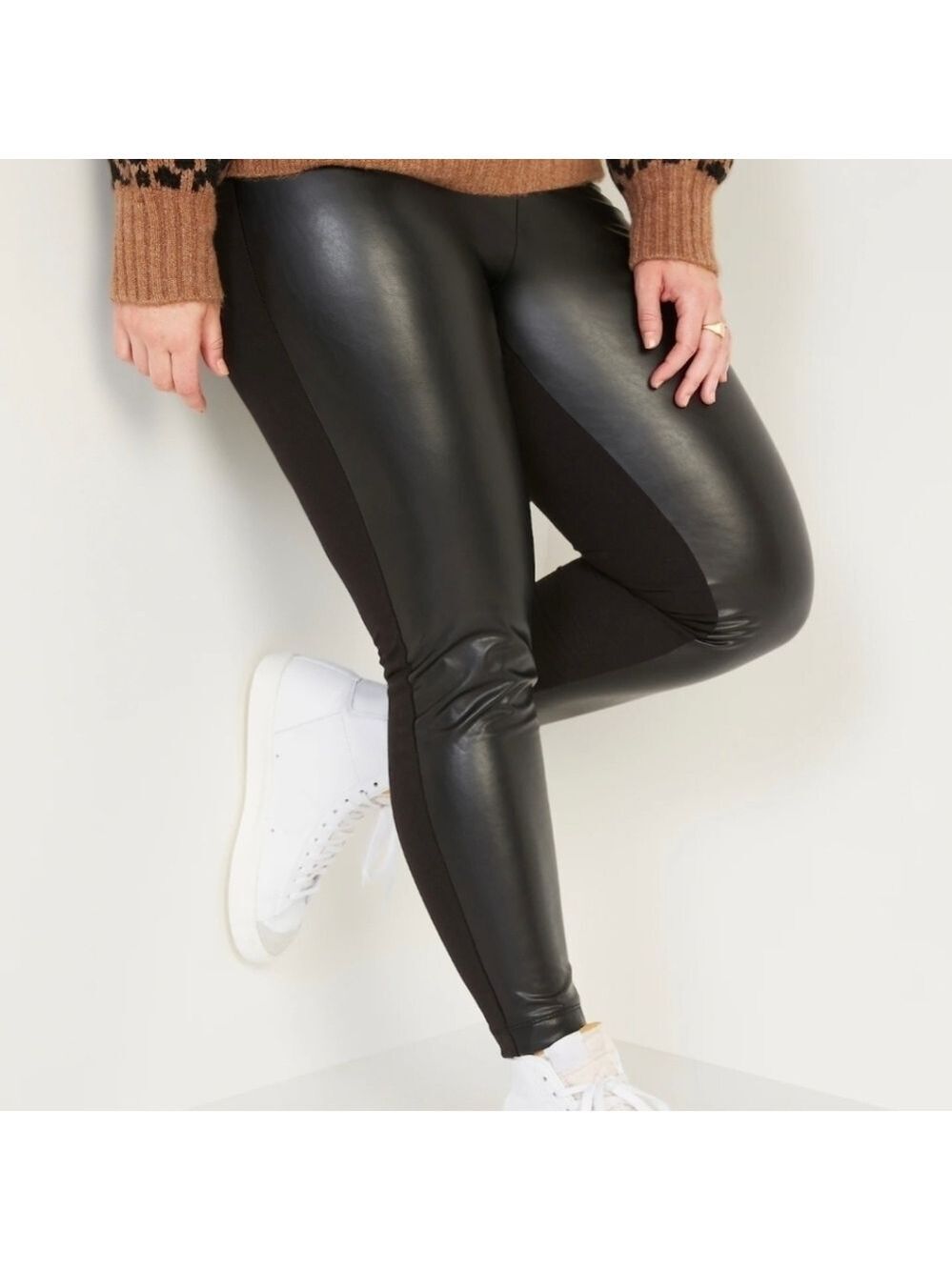 4X • Old Navy • High-Waisted Faux-Leather Front-Panel Leggings 292